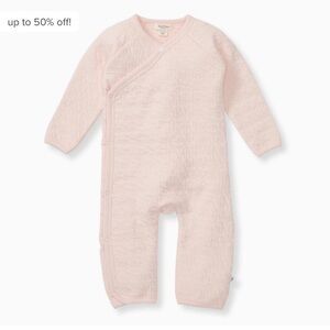 NWT Burt’s Bees Baby Organic Cotton Quilted Bee Wrap-Front Baby Jumpsuit 12M